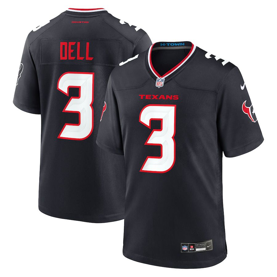 Men Houston Texans 3 Tank Dell Nike Navy Game NFL Jersey